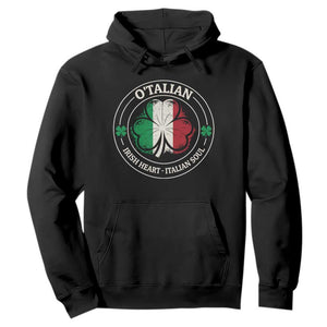 Irish Italian Pride Hoodie O'Talian Irish Heart Italian Soul St Patricks Day TS11 Black Print Your Wear