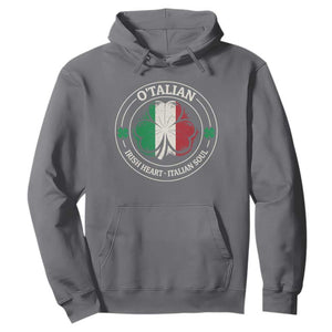 Irish Italian Pride Hoodie O'Talian Irish Heart Italian Soul St Patricks Day TS11 Charcoal Print Your Wear
