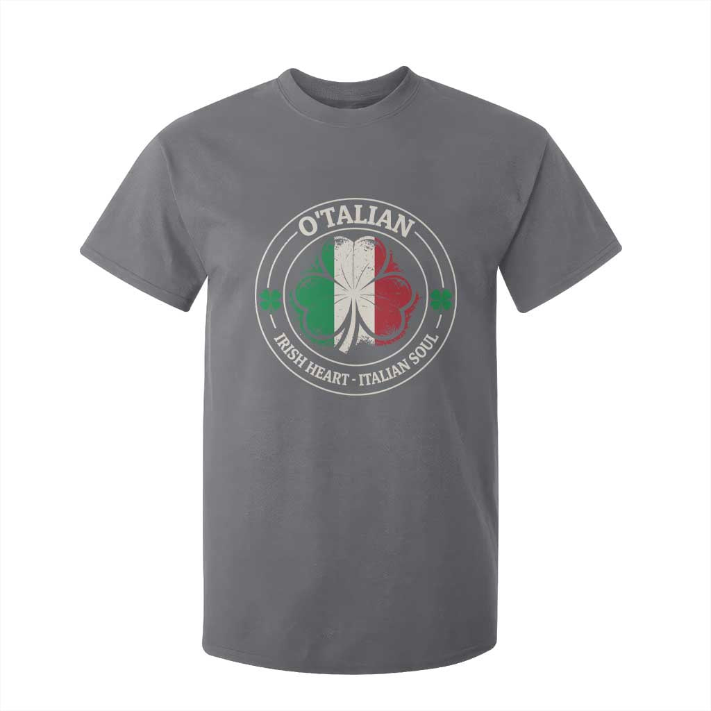 Irish Italian Pride T Shirt For Kid O'Talian Irish Heart Italian Soul St Patricks Day TS11 Charcoal Print Your Wear