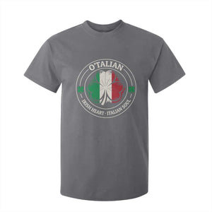 Irish Italian Pride T Shirt For Kid O'Talian Irish Heart Italian Soul St Patricks Day TS11 Charcoal Print Your Wear