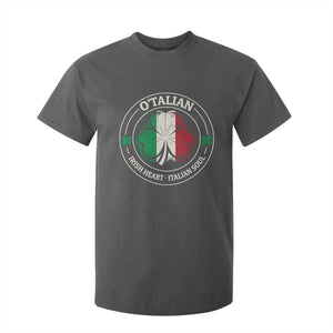 Irish Italian Pride T Shirt For Kid O'Talian Irish Heart Italian Soul St Patricks Day TS11 Dark Heather Print Your Wear