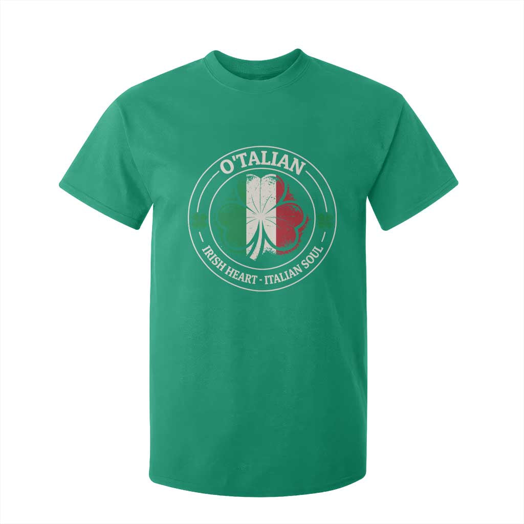 Irish Italian Pride T Shirt For Kid O'Talian Irish Heart Italian Soul St Patricks Day TS11 Irish Green Print Your Wear