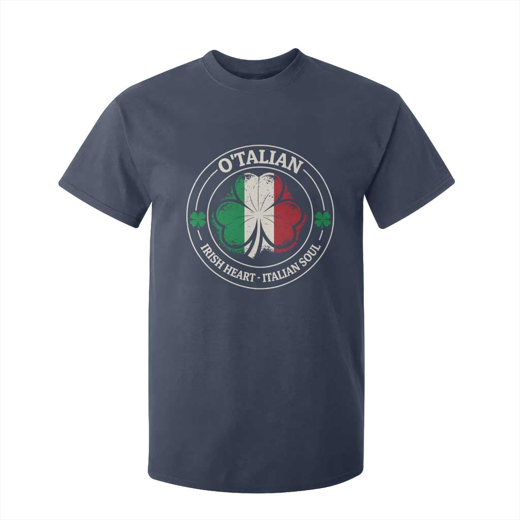 Irish Italian Pride T Shirt For Kid O'Talian Irish Heart Italian Soul St Patricks Day TS11 Navy Print Your Wear