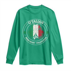 Irish Italian Pride Long Sleeve Shirt O'Talian Irish Heart Italian Soul St Patricks Day TS11 Irish Green Print Your Wear