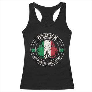 Irish Italian Pride Racerback Tank Top O'Talian Irish Heart Italian Soul St Patricks Day TS11 Black Print Your Wear