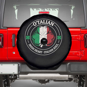 Irish Italian Pride Spare Tire Cover O'Talian Irish Heart Italian Soul St Patricks Day TS11 Black Print Your Wear