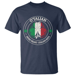 Irish Italian Pride T Shirt O'Talian Irish Heart Italian Soul St Patricks Day TS11 Navy Print Your Wear