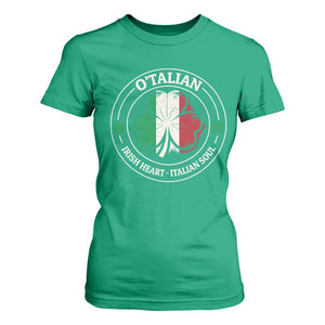 Irish Italian Pride T Shirt For Women O'Talian Irish Heart Italian Soul St Patricks Day TS11 Irish Green Print Your Wear