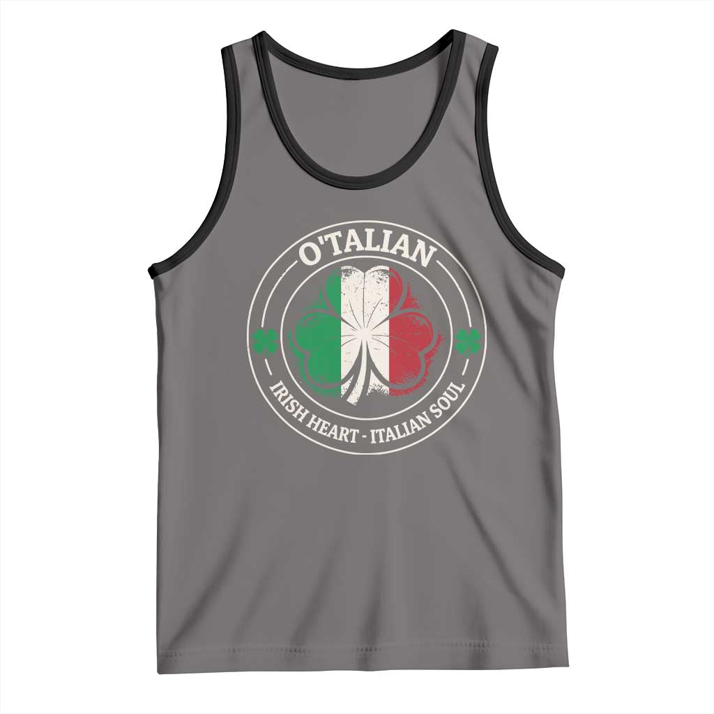 Irish Italian Pride Tank Top O'Talian Irish Heart Italian Soul St Patricks Day TS11 Deep Heather Black Print Your Wear