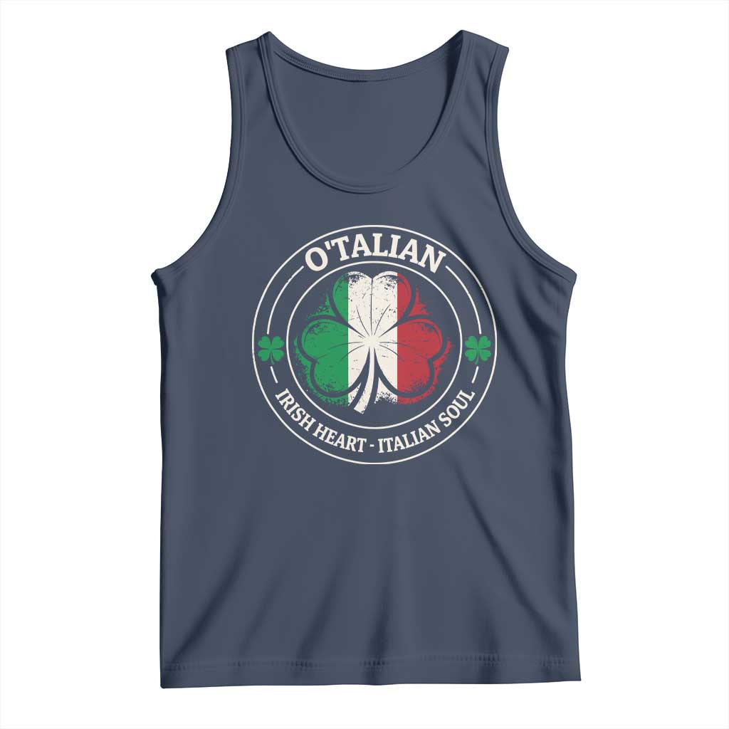 Irish Italian Pride Tank Top O'Talian Irish Heart Italian Soul St Patricks Day TS11 Navy Print Your Wear