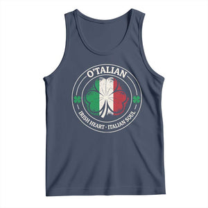 Irish Italian Pride Tank Top O'Talian Irish Heart Italian Soul St Patricks Day TS11 Navy Print Your Wear