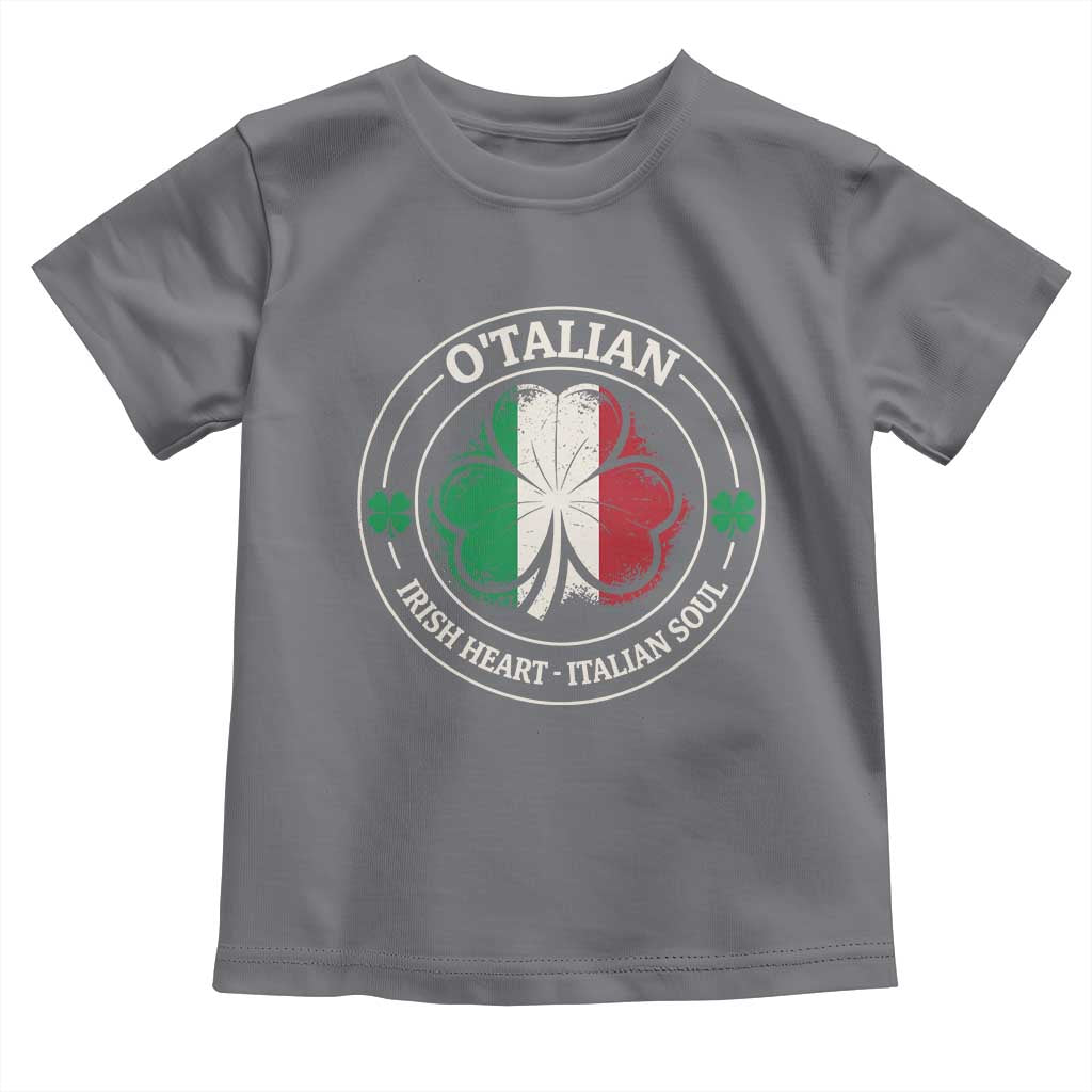 Irish Italian Pride Toddler T Shirt O'Talian Irish Heart Italian Soul St Patricks Day TS11 Charcoal Print Your Wear