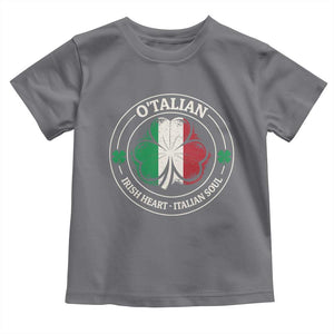 Irish Italian Pride Toddler T Shirt O'Talian Irish Heart Italian Soul St Patricks Day TS11 Charcoal Print Your Wear