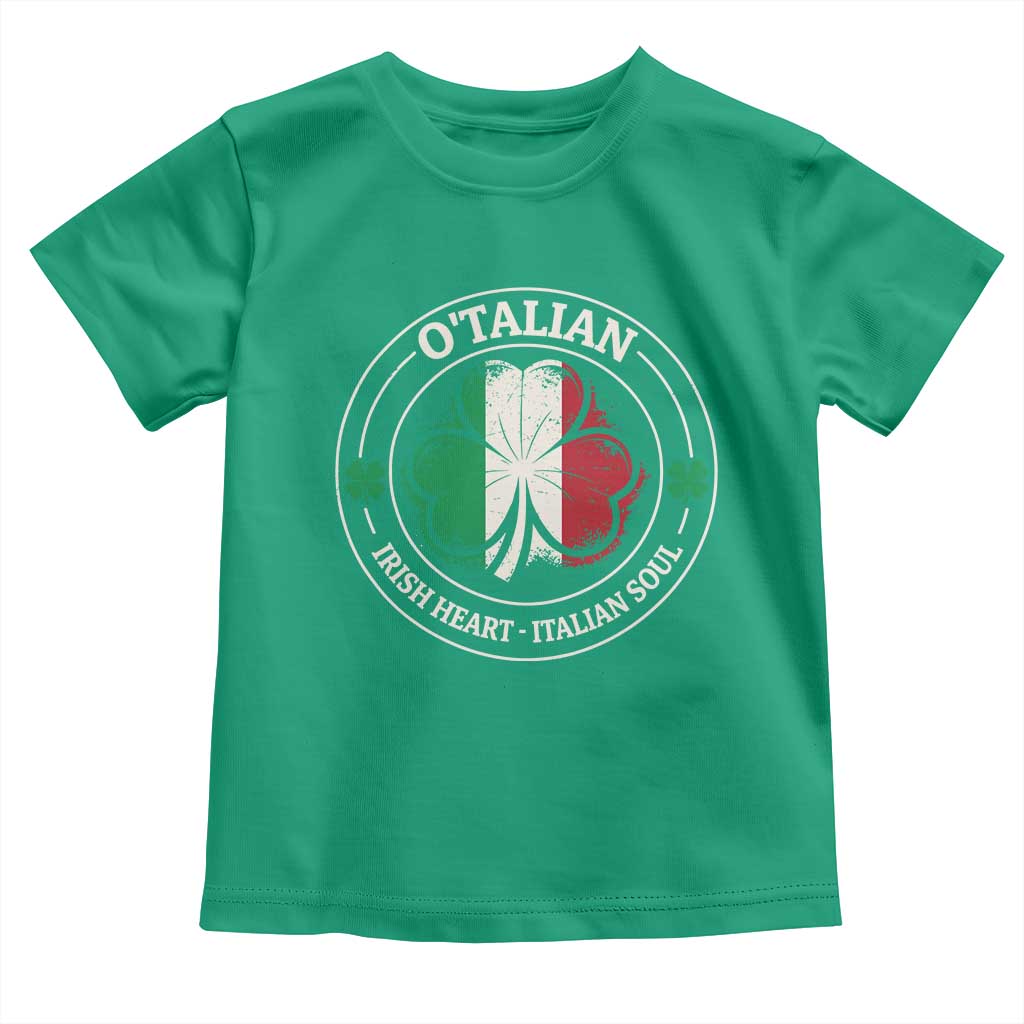 Irish Italian Pride Toddler T Shirt O'Talian Irish Heart Italian Soul St Patricks Day TS11 Irish Green Print Your Wear