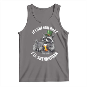 Funny St Patricks Day Raccoon If I Shenan Once I Will Shenanigan Tank Top TS11 Deep Heather Print Your Wear
