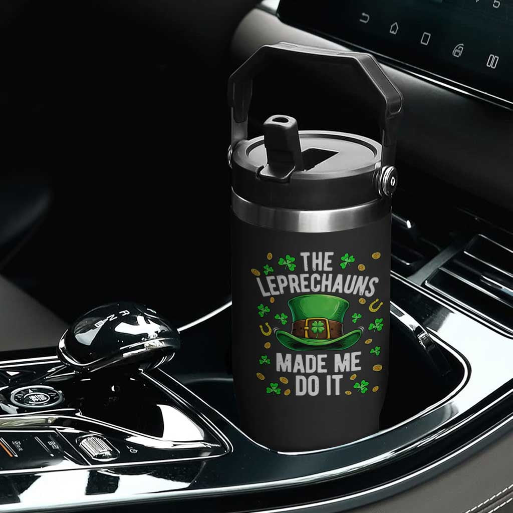 Funny St Patricks Day The Leprechauns Made Me Do It Flip Straw Tumbler TS11 Print Your Wear
