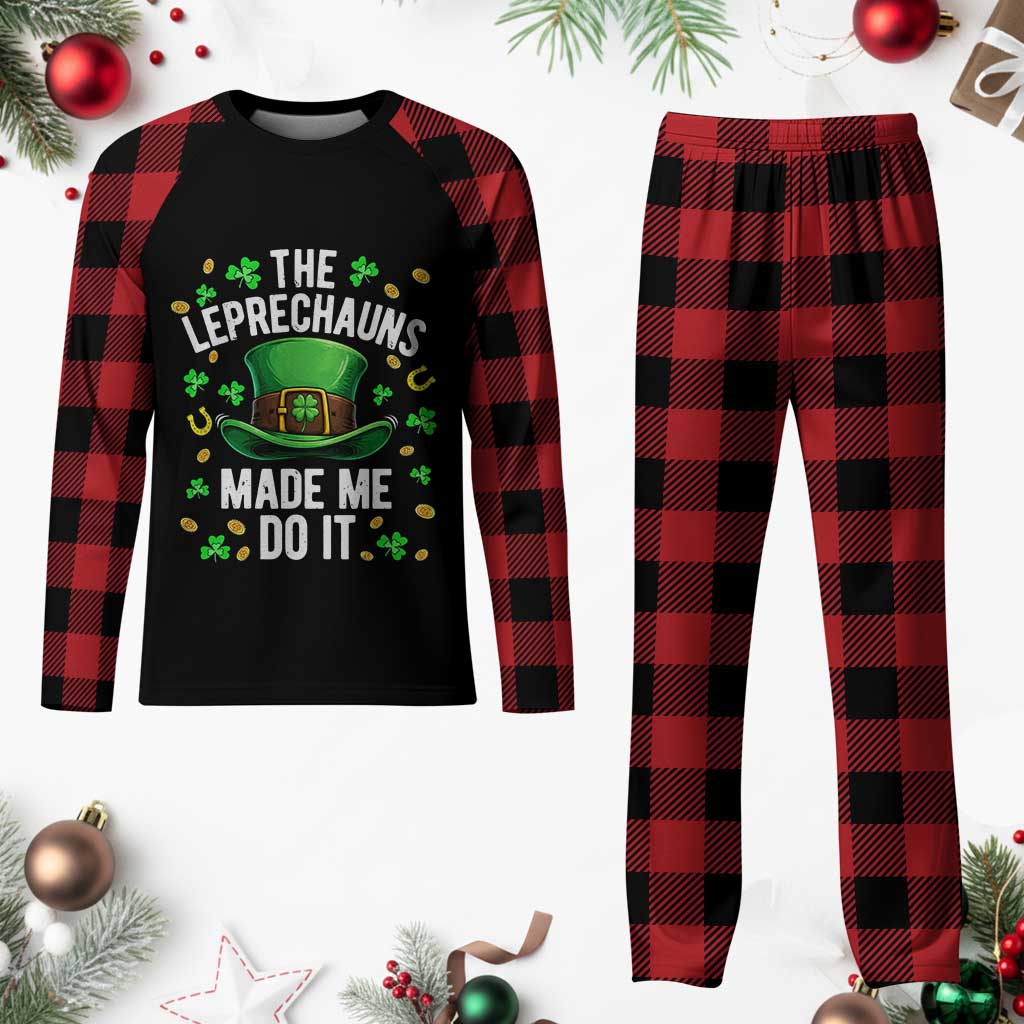 Funny St Patricks Day The Leprechauns Made Me Do It Plaid Pajama Set TS11 Buffalo Plaid Print Your Wear