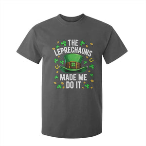 Funny St Patricks Day The Leprechauns Made Me Do It T Shirt For Kid TS11 Dark Heather Print Your Wear
