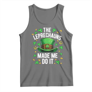 Funny St Patricks Day The Leprechauns Made Me Do It Tank Top TS11 Black Heather Print Your Wear