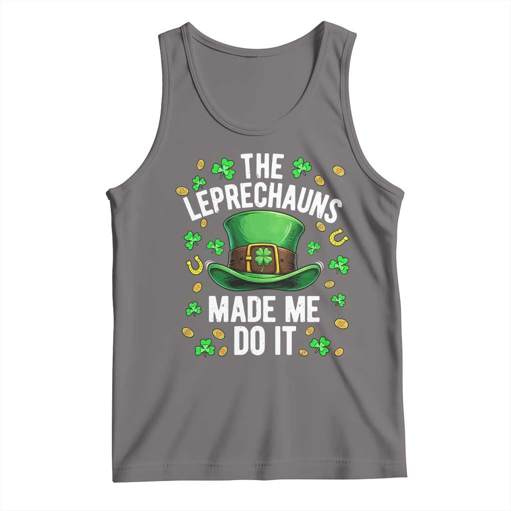 Funny St Patricks Day The Leprechauns Made Me Do It Tank Top TS11 Deep Heather Print Your Wear