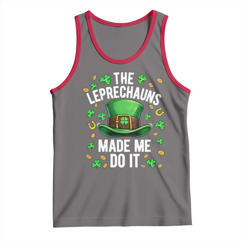 Funny St Patricks Day The Leprechauns Made Me Do It Tank Top TS11 Deep Heather Red Print Your Wear