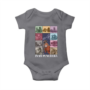 Punch The Monkey Baby Onesie In My Punch Era Baby Monkey Hugging Plush TS11 Charcoal Print Your Wear