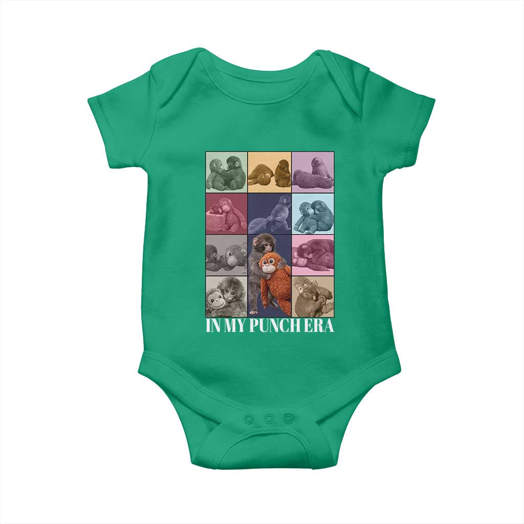 Punch The Monkey Baby Onesie In My Punch Era Baby Monkey Hugging Plush TS11 Irish Green Print Your Wear