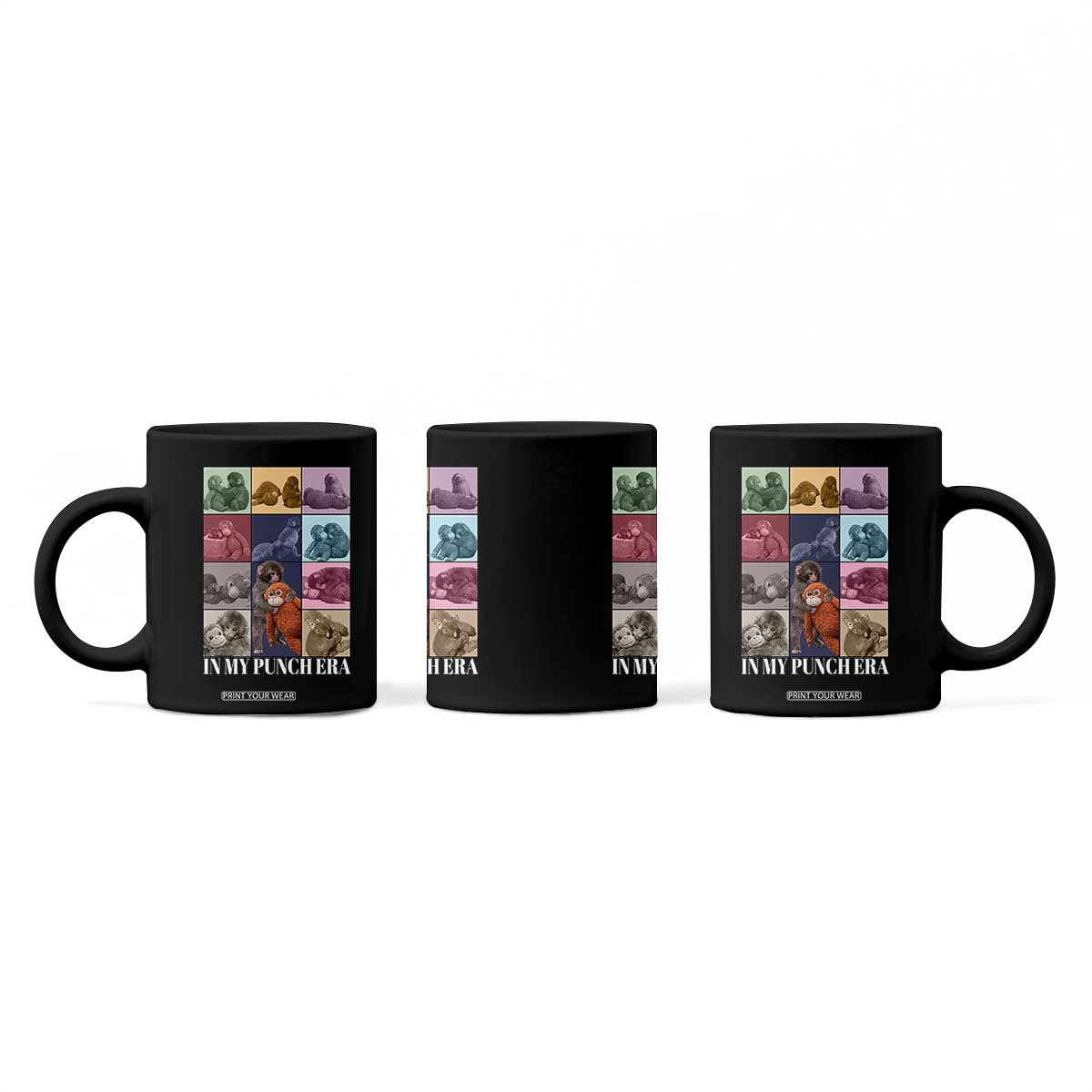 Punch The Monkey Coffee Mug In My Punch Era Baby Monkey Hugging Plush TS11 Print Your Wear