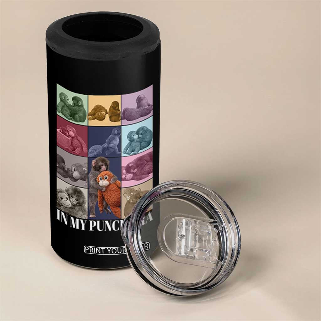 Punch The Monkey 4 in 1 Can Cooler Tumbler In My Punch Era Baby Monkey Hugging Plush TS11 Print Your Wear