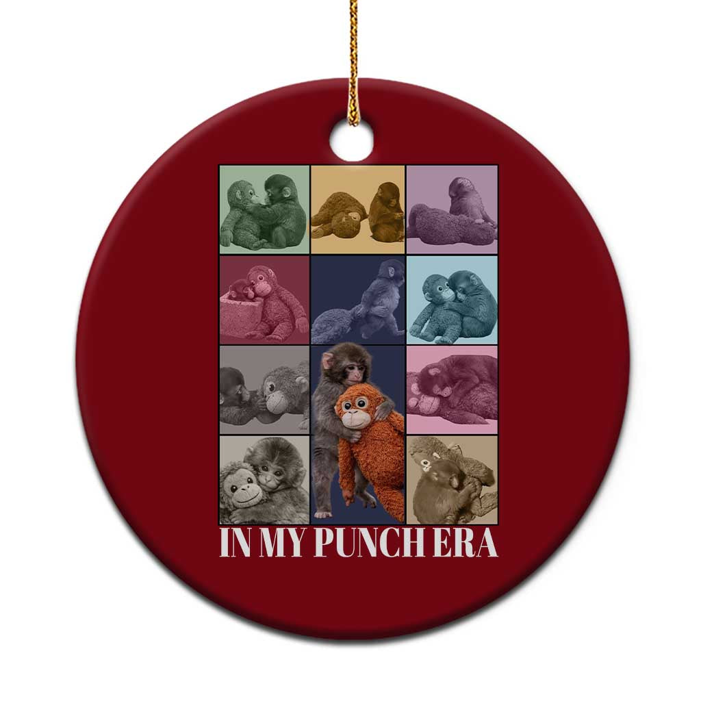 Punch The Monkey Ceramic Ornament In My Punch Era Baby Monkey Hugging Plush TS11 1pc Red Print Your Wear