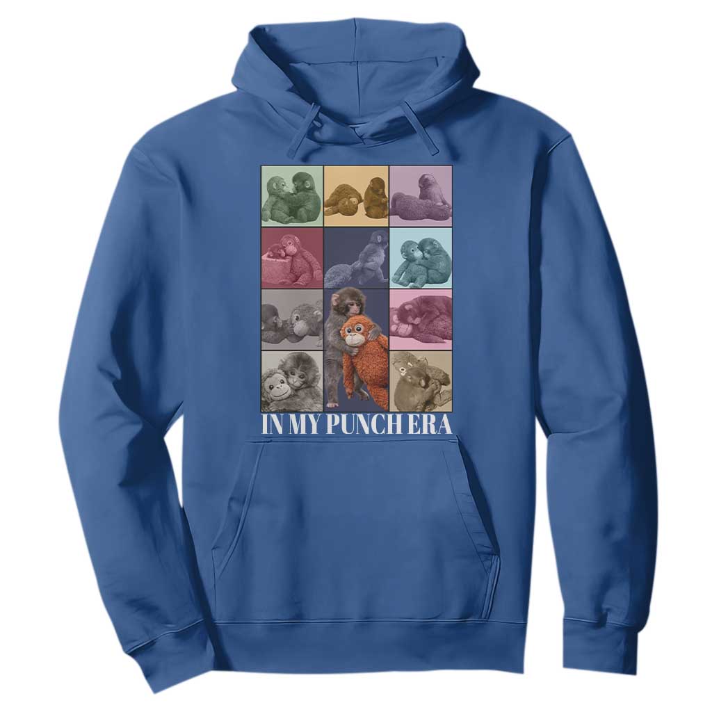 Punch The Monkey Hoodie In My Punch Era Baby Monkey Hugging Plush TS11 Royal Blue Print Your Wear