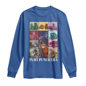 Punch The Monkey Long Sleeve Shirt In My Punch Era Baby Monkey Hugging Plush TS11 Royal Blue Print Your Wear