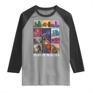 Punch The Monkey Raglan Shirt In My Punch Era Baby Monkey Hugging Plush TS11 Sport Gray Black Print Your Wear