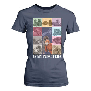 Punch The Monkey T Shirt For Women In My Punch Era Baby Monkey Hugging Plush TS11 Navy Print Your Wear