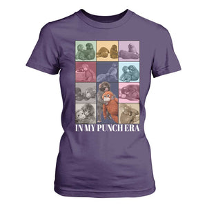 Punch The Monkey T Shirt For Women In My Punch Era Baby Monkey Hugging Plush TS11 Purple Print Your Wear