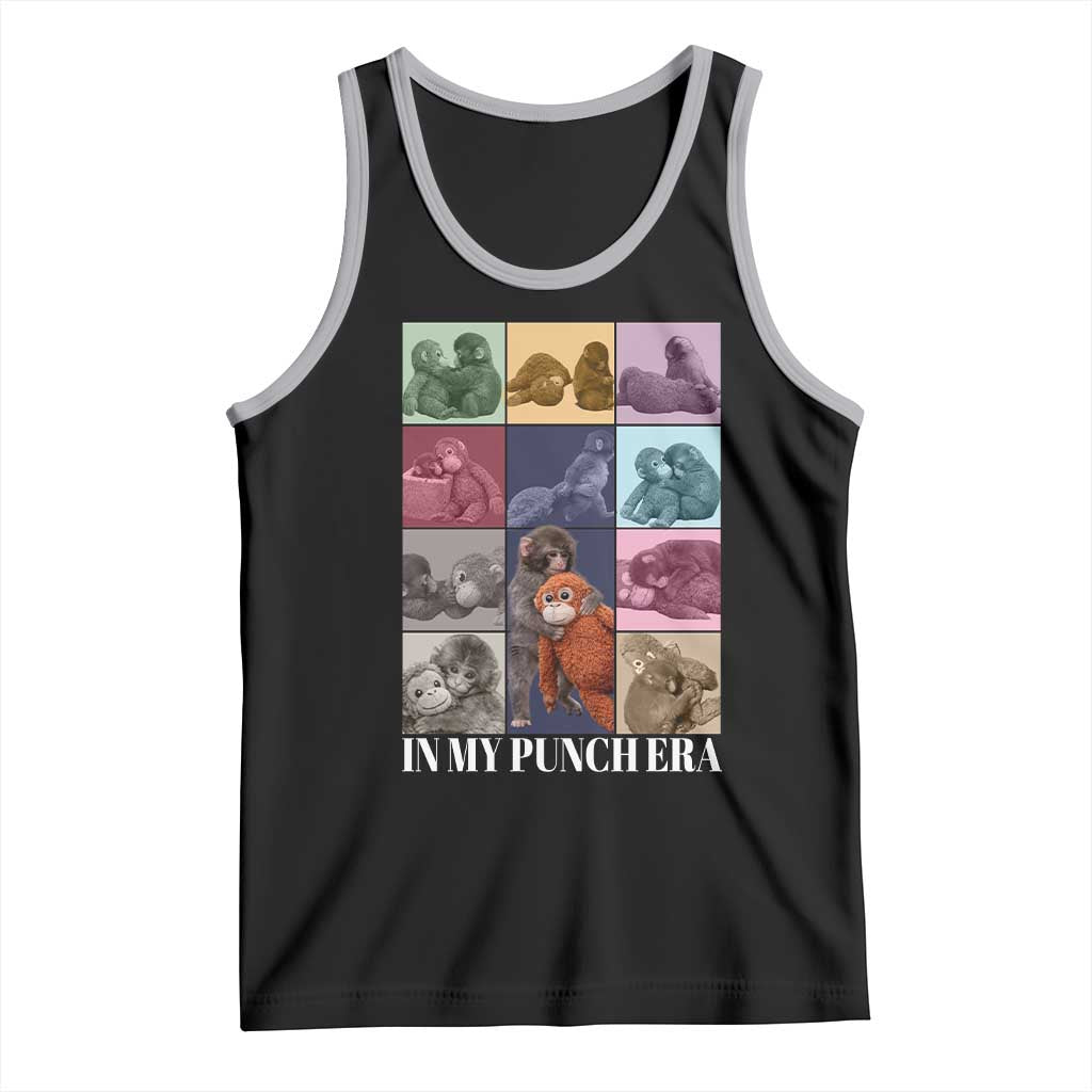 Punch The Monkey Tank Top In My Punch Era Baby Monkey Hugging Plush TS11 Black Athletic Heather Print Your Wear
