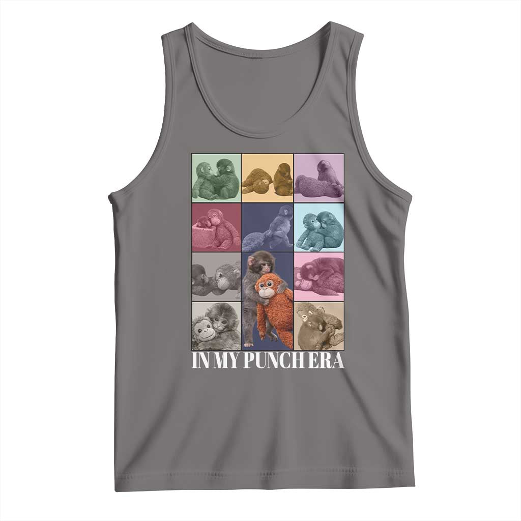 Punch The Monkey Tank Top In My Punch Era Baby Monkey Hugging Plush TS11 Deep Heather Print Your Wear