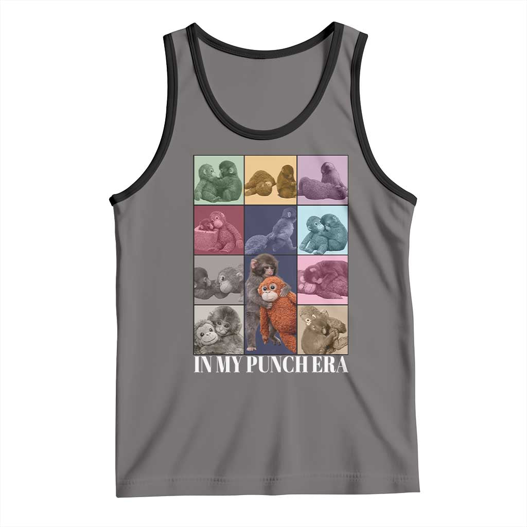 Punch The Monkey Tank Top In My Punch Era Baby Monkey Hugging Plush TS11 Deep Heather Black Print Your Wear
