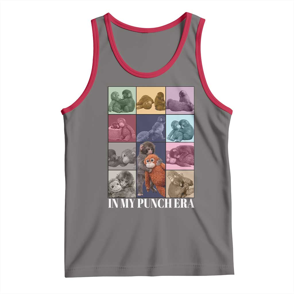 Punch The Monkey Tank Top In My Punch Era Baby Monkey Hugging Plush TS11 Deep Heather Red Print Your Wear