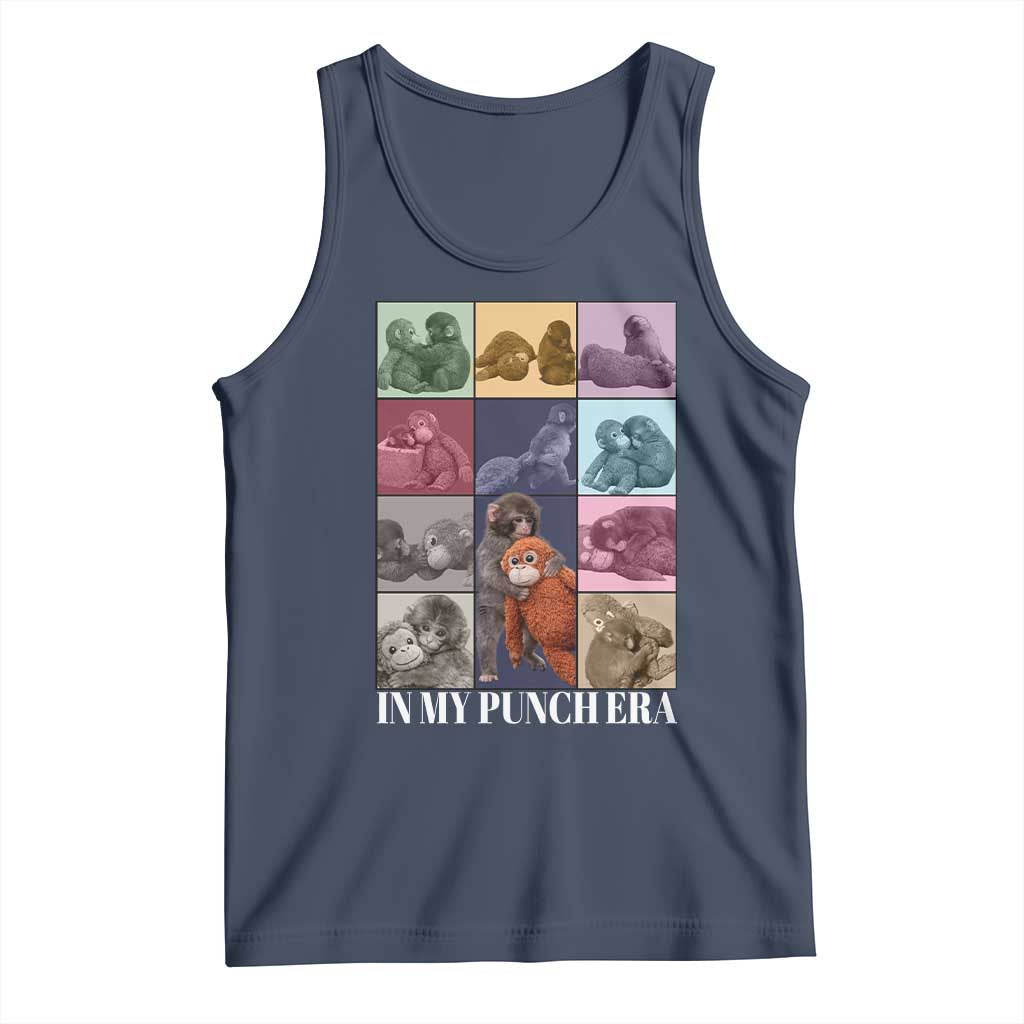 Punch The Monkey Tank Top In My Punch Era Baby Monkey Hugging Plush TS11 Navy Print Your Wear