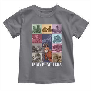 Punch The Monkey Toddler T Shirt In My Punch Era Baby Monkey Hugging Plush TS11 Charcoal Print Your Wear