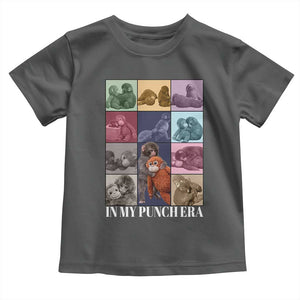 Punch The Monkey Toddler T Shirt In My Punch Era Baby Monkey Hugging Plush TS11 Dark Heather Print Your Wear
