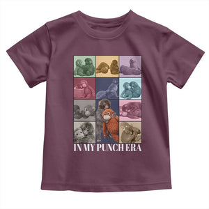 Punch The Monkey Toddler T Shirt In My Punch Era Baby Monkey Hugging Plush TS11 Maroon Print Your Wear
