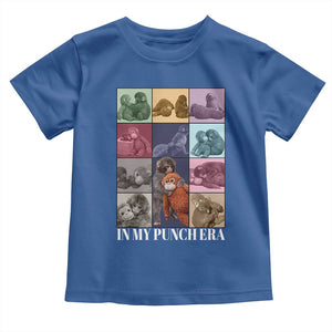 Punch The Monkey Toddler T Shirt In My Punch Era Baby Monkey Hugging Plush TS11 Royal Blue Print Your Wear