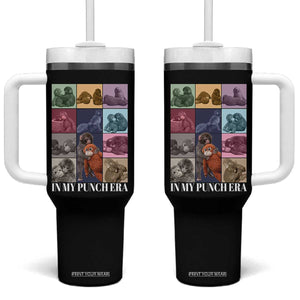 Punch The Monkey Tumbler With Handle In My Punch Era Baby Monkey Hugging Plush TS11 One Size: 40 oz Black Print Your Wear