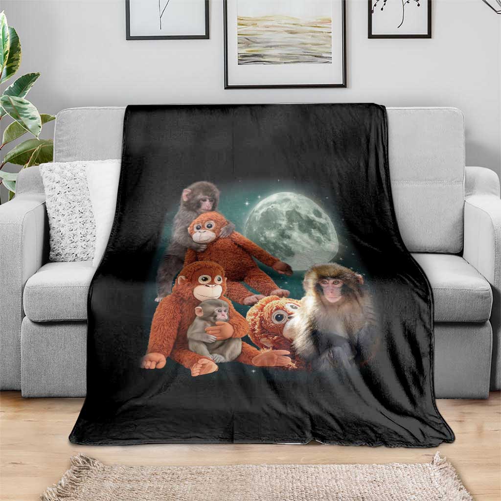 Baby Monkey Punch Throw Blanket Three Punch Moon Orange Toy TS11 Print Your Wear