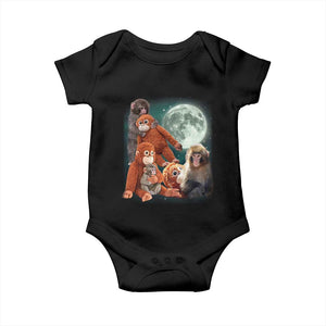 Baby Monkey Punch Baby Onesie Three Punch Moon Orange Toy TS11 Black Print Your Wear
