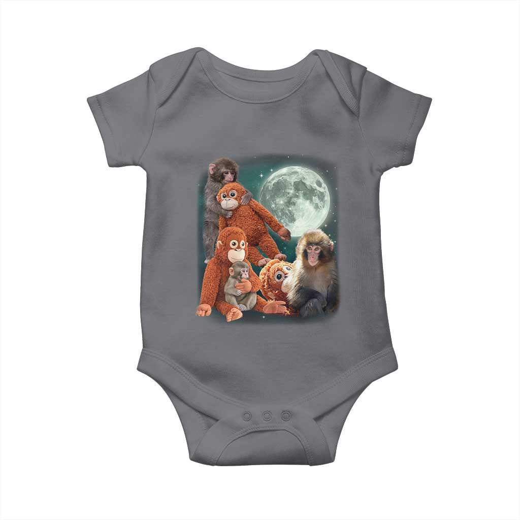 Baby Monkey Punch Baby Onesie Three Punch Moon Orange Toy TS11 Charcoal Print Your Wear
