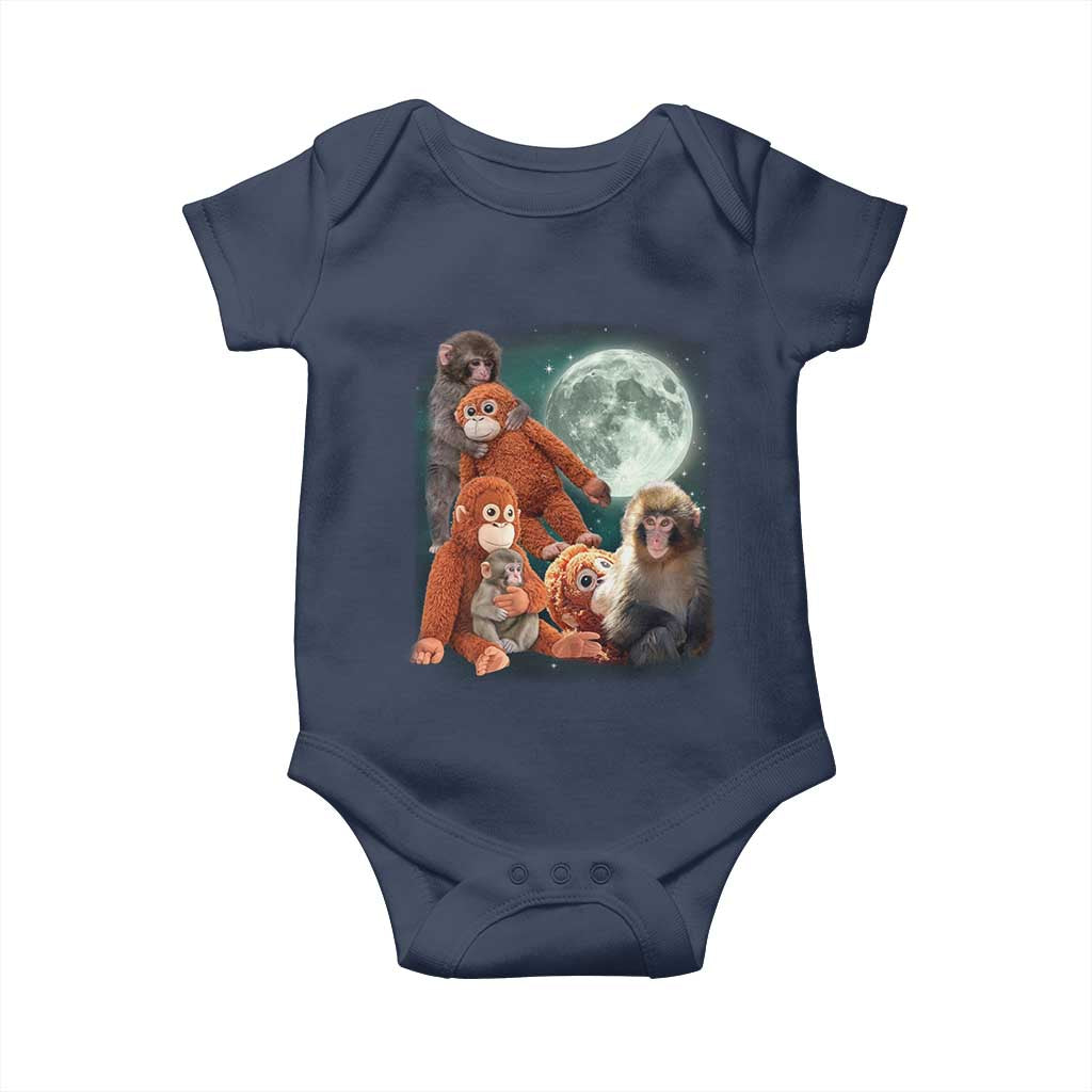 Baby Monkey Punch Baby Onesie Three Punch Moon Orange Toy TS11 Navy Print Your Wear