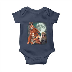 Baby Monkey Punch Baby Onesie Three Punch Moon Orange Toy TS11 Navy Print Your Wear